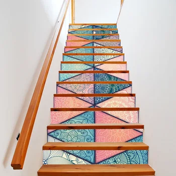

Self-Adhesive Tile Backsplash Stairs Risers Decals DIY 3D Wallpaper Stickers Decor Staircase Decals 39.3Inch x7.08Inch x 13PCS