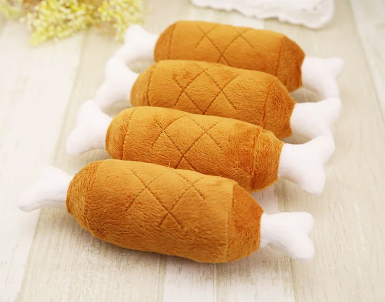 

Cute Dog Toys Pet Puppy Chew Squeaker Squeaky Plush Sound Coffee Chicken Legs for Small Cat Dog Sound Toys Wholesales