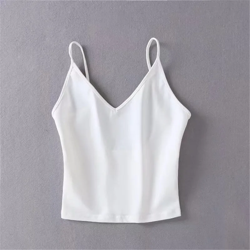 summer new sexy wild pure color harness bottoming shirt female, self-cultivation V-neck strapless short strap female