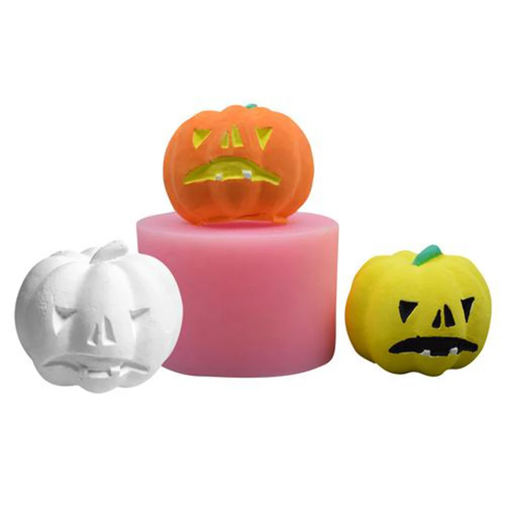 

2019 New Halloween Pumpkin Silicone Soap Mold diy Handmade Craft 3d Soap Mold Silicone Round Soap Molds For Soap Making