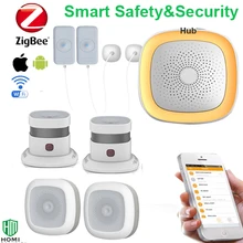 Домашняя кухня подвал бассейн магазин завод температура утечки воды влажность безопасность окружающей среды обнаружения сигнализации системы zigbee