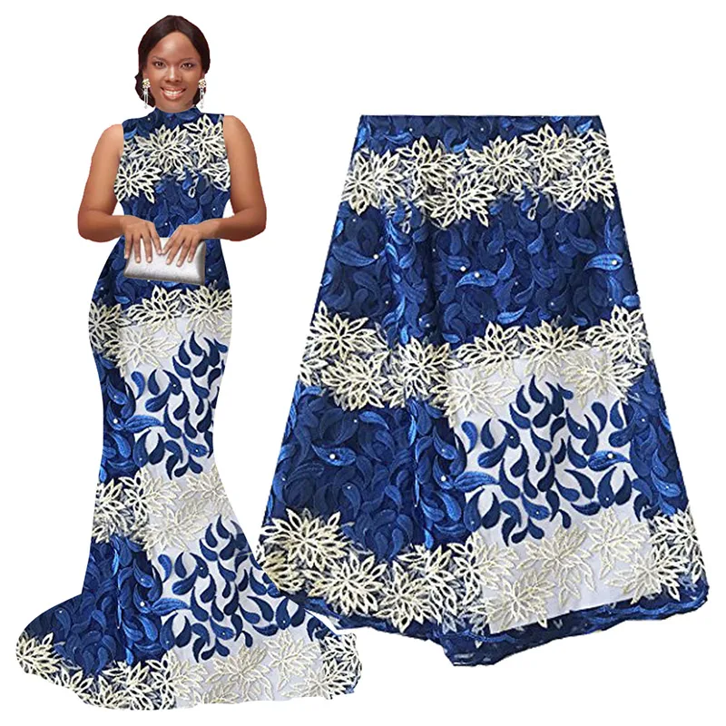 african lace fabric royal blue