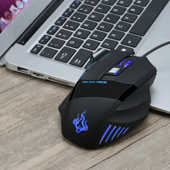 

New 5500 DPI 7-key comfortable, silent and durable anti-fatigue LED optical USB cable gaming mouse for Pro Gamer Cool #5