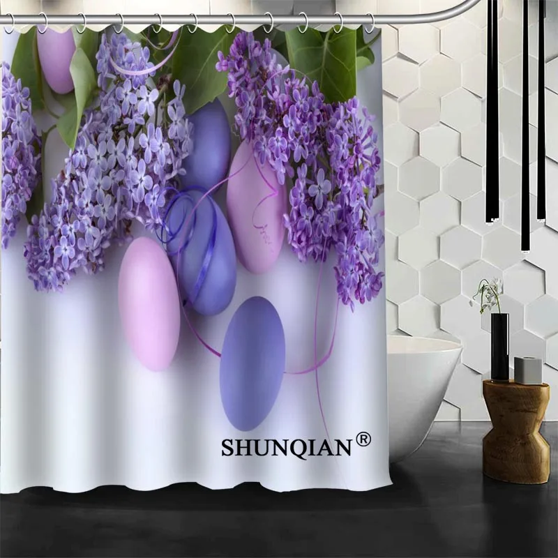 Занавеска для ванной комнаты с цветком фиолетовая Сирень занавеска для душа на заказ занавеска для душа Водонепроницаемая полиэфирная ткань занавеска для ванной комнаты - Цвет: Коричневый