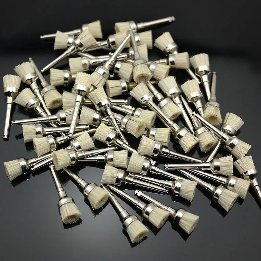 

100 Pcs Dental Prophy Polishing Brushes Cup Bowl Shaped Bristle Latch Flat Type