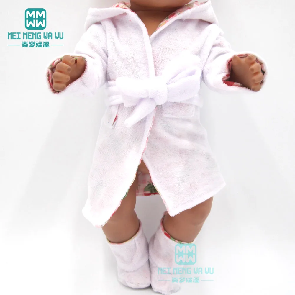 Одежда для кукол, подходит для 43 см, аксессуары для новорожденных и американская кукла, белые модные детские пижамы и халаты