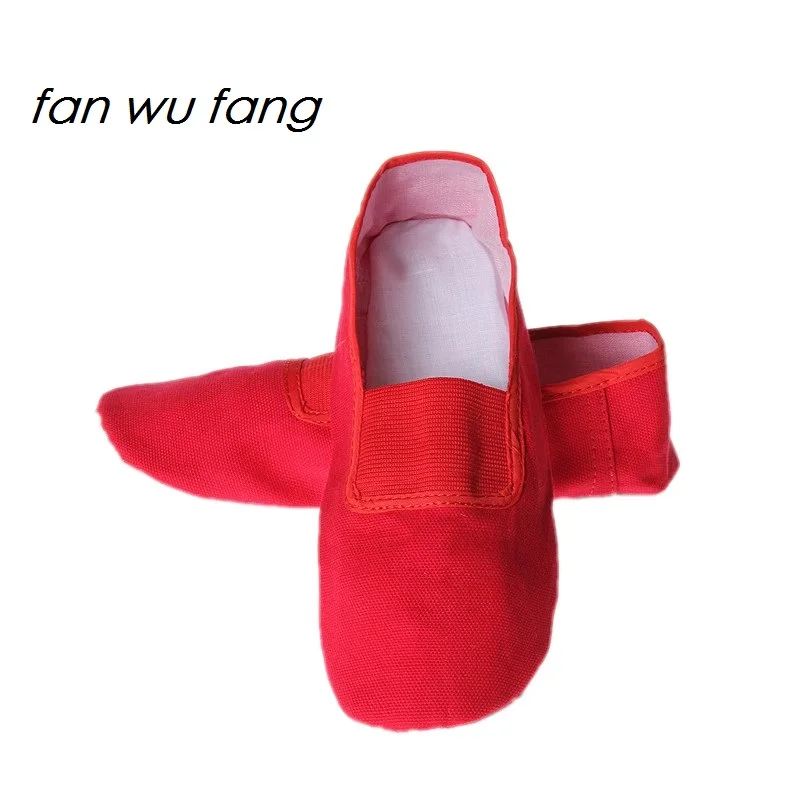 fan wu fang 2017 New Red Soft Bottom Canvas Gym Shoes Fitness Shoes For Women Girls Children