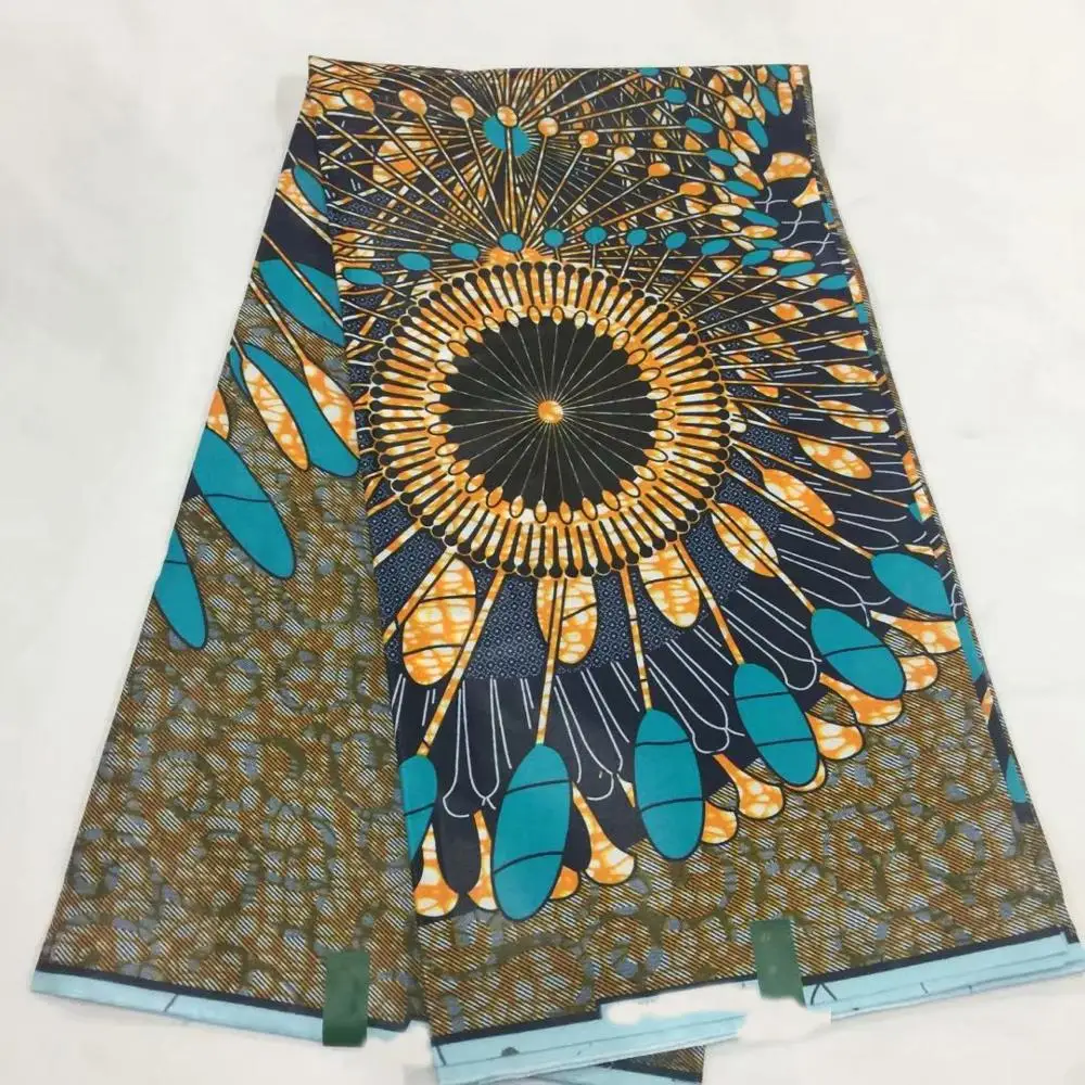 

2019 hot sale african veritable wax block prints fabric 100 % cotton materials 6yard java wax printed fabric for clothes!OT-4310