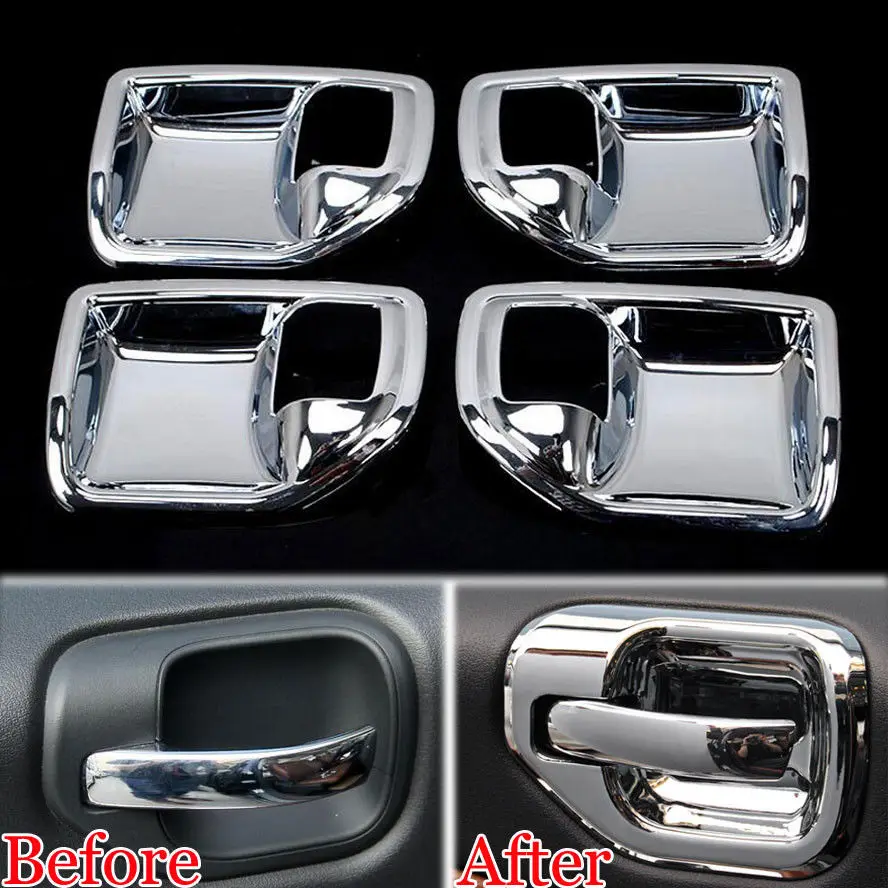 

4x Auto Decorative Door Handle Catch Bowl Cup Cover Trim Sticker Car Styling Interior Mouldings Fit For 2011-2015 Jeep Patriot