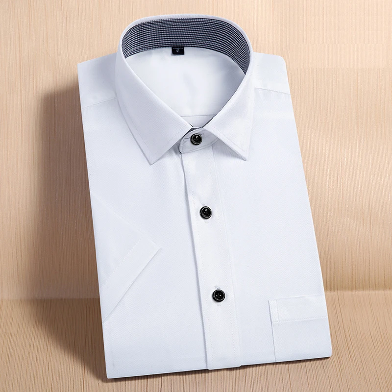 Для мужчин платье-рубашка короткий рукав Camisa социальной Masculina одноцветное