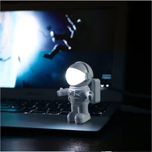 ABS+PC LED Night Light Adjustable Spaceman Astronaut USB Tube Mini Pure White For Computer Laptop PC Notebook Reading Lamp