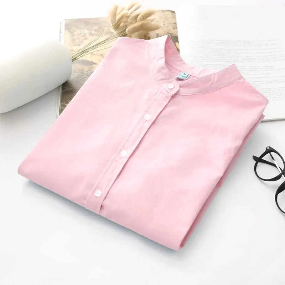 

Long Sleeve White Blue Womens Oxford Shirts Plus Size 2018 New Casual Woman Office Blouse Female Wear High Quality Ladies Tops