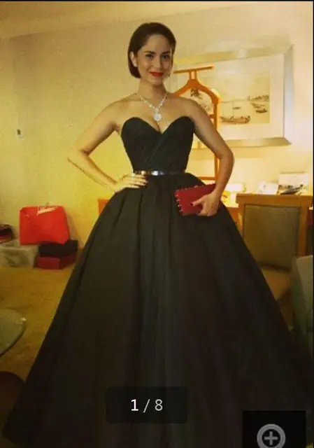 Black Sweetheart Neckline Prom Dresses