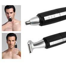 Режущий триммер для волос в носу, моющаяся Бритва для бороды, устройство для ухода за лицом Kemei, KM-600, 2в1, машинка для стрижки волос на батарейках