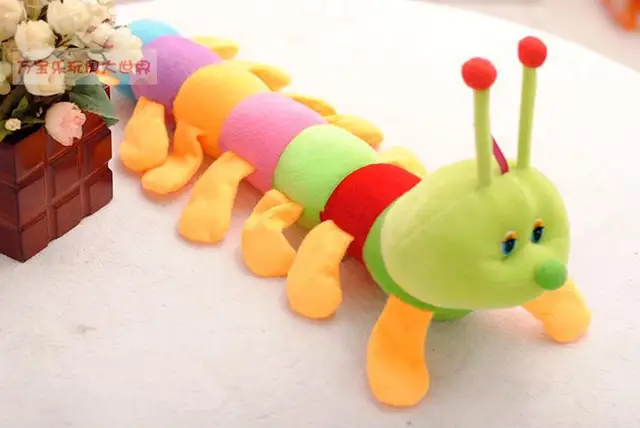 Hot Sale 70 cm cuddly colorful ulat panjang memeluk boneka
