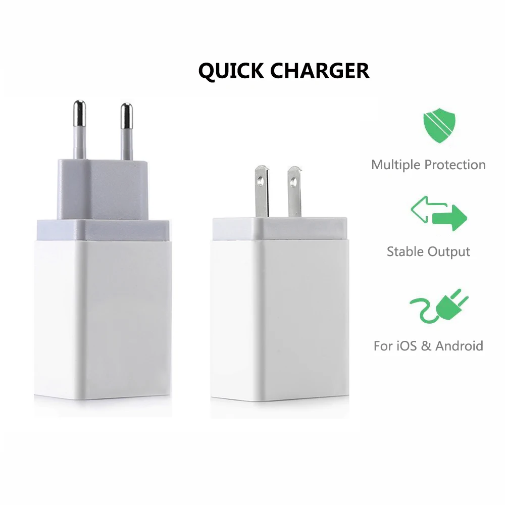 

Fast Phone Charger USB Charger US EU Plug Power Adapter Travel Wall Charger For Iphone XR XS Max 8 7 Samsung XiaoMi HUAWEI