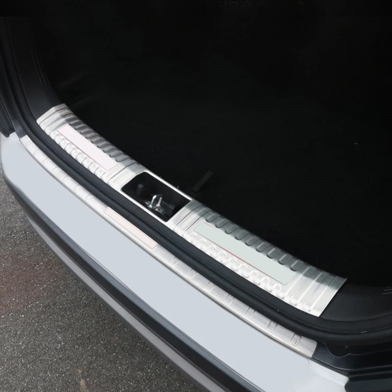

Car Styling Accessories 2PCS Stainless Steel Inner+Outer Rear Bumper Protector Guard Plate Cover Trim For Hyundai Kona 2017 2018