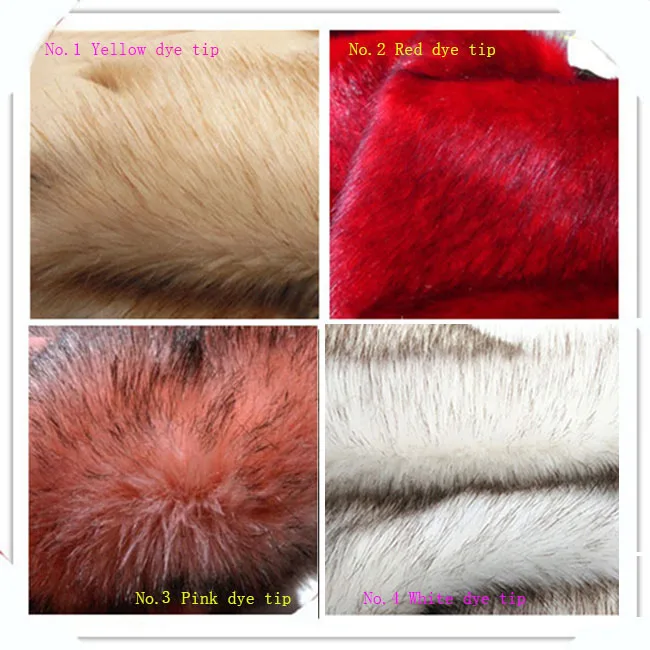 High grade Dye tip faux fox fur,pile 3.5cm Plush fabrics,Fur collar