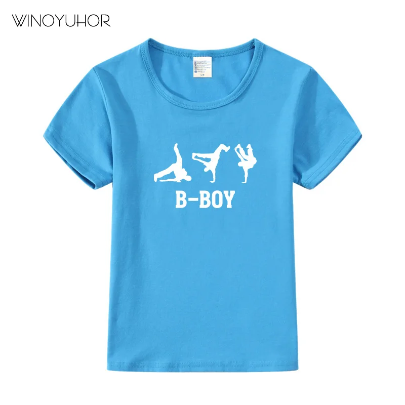 B-футболка для мальчиков s для детей летние шорты с длинными рукавами футболка для маленьких мальчиков От 2 до 11 лет топы для мальчиков и девочек в стиле «хип-хоп», Breakdance Tee - Цвет: Blue