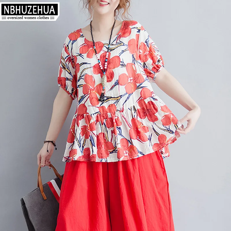 NBHUZEHUA A106 4XL 5XL Женские топы и блузки 2018 летняя белая черная блузка с цветочным