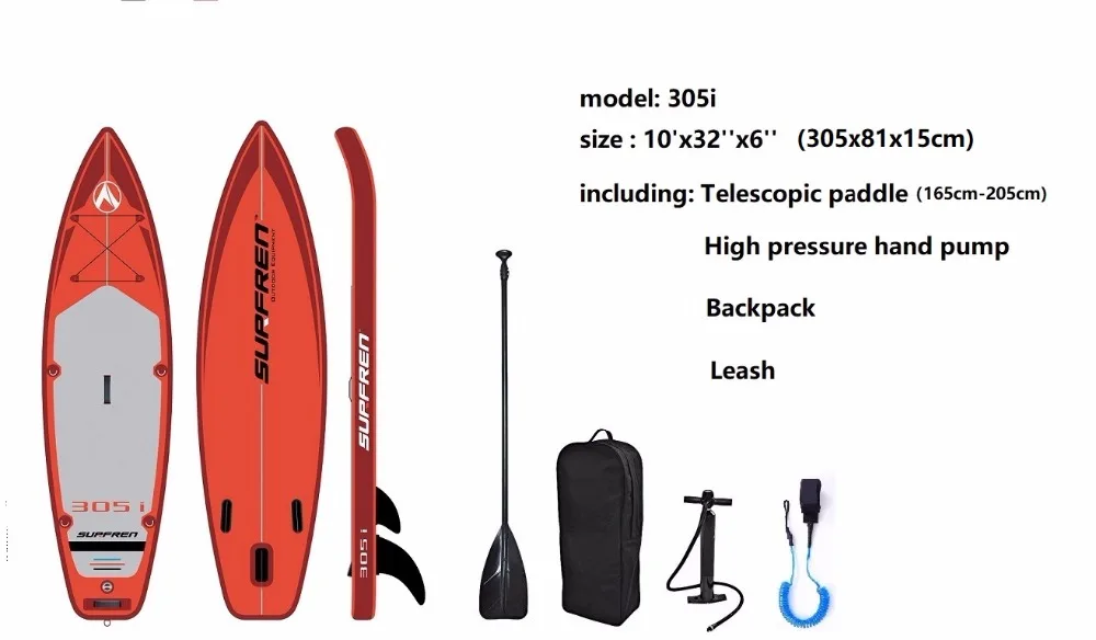 

SURFREN All Round305i Inflatable Surf Stand Up paddle board iSUP SurfingPaddleboard wakeboat bodyboard kayakboat size305*81*15cm