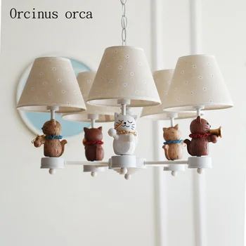 

Creative cartoon Trojan horse chandelier children's room boys and girls bedroom modern protective eye LED Chandelier