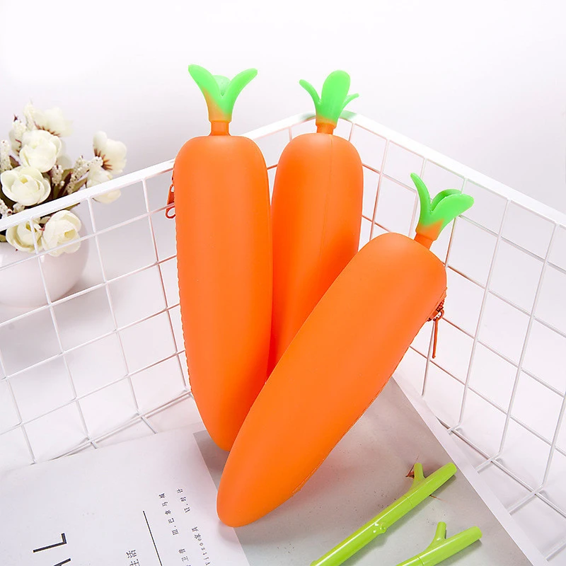 

Kawaii Cute Carrot Shaped Pencil Case School Supplies Stationery Rubber Pencil Bag Box for Girl Pencilcase Papeleria sl1135