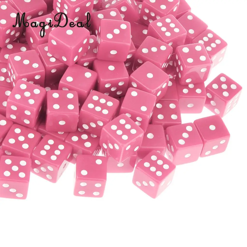 MagiDeal абсолютно новые 100 x Непрозрачные Акриловые 16 мм шестигранные игральные