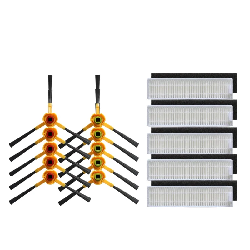 10x side brush 5x Sponge Hepa Filter for Ecovacs deebot Slim D36A TEK TCR-S DA611 Ecovacs Filter Vacuum Cleaner parts
