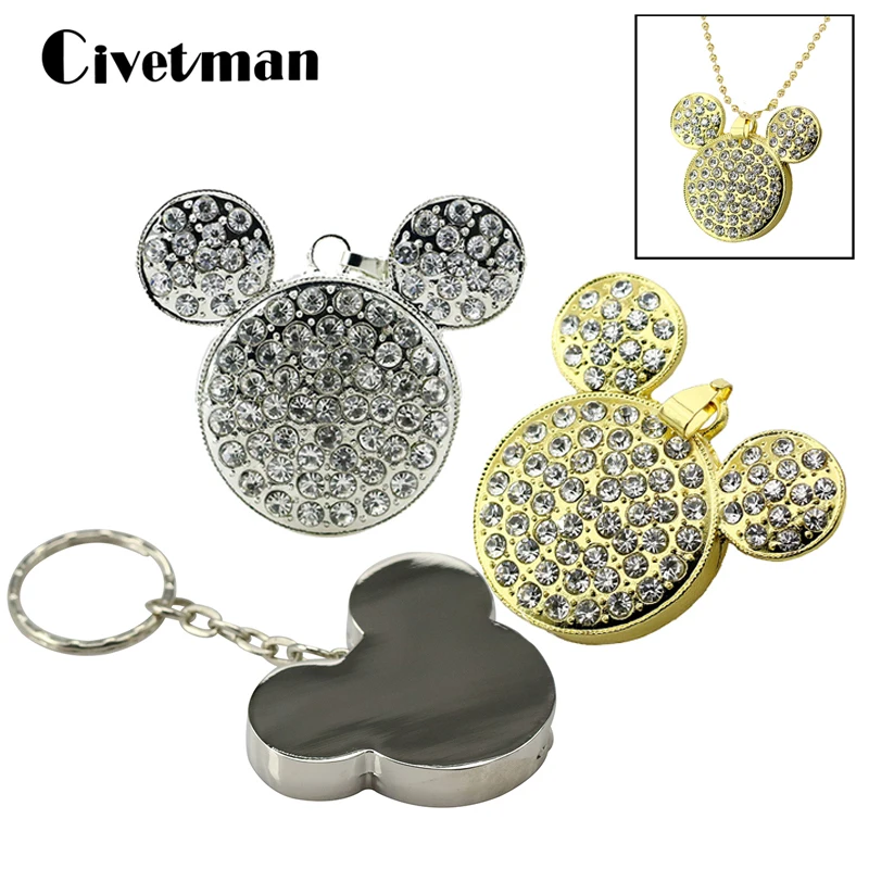 

Metal Cartoon Mickey Head Lovely Mouse USB Flash Drive 4GB 8GB 16GB 32GB Memory Stick Thumb/Car/Pendrive Key Disk/Creative Gift