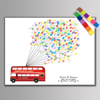 

Canvas Wedding Tree Fingerprint Signature Guest Book Wedding Gift Party Supplies Baby Shower Fingerprint Tree + 2 Inkpad