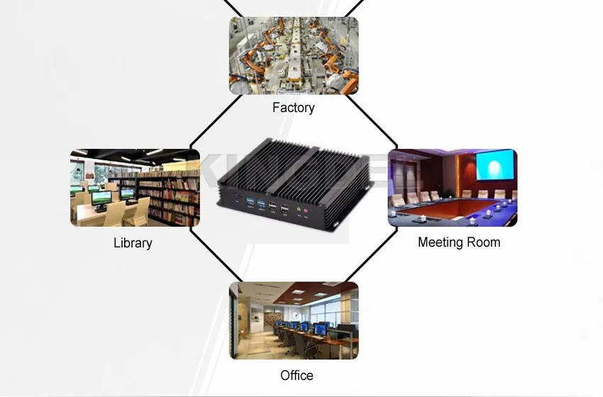 Kingdel безвентиляторный промышленный мини-ПК Core i7 5550U 2 * Intel Gigabit LAN 6 * RS232 8 * USB Micro компьютер 300 м Wi-Fi 2 * HDMI Linux Win 10