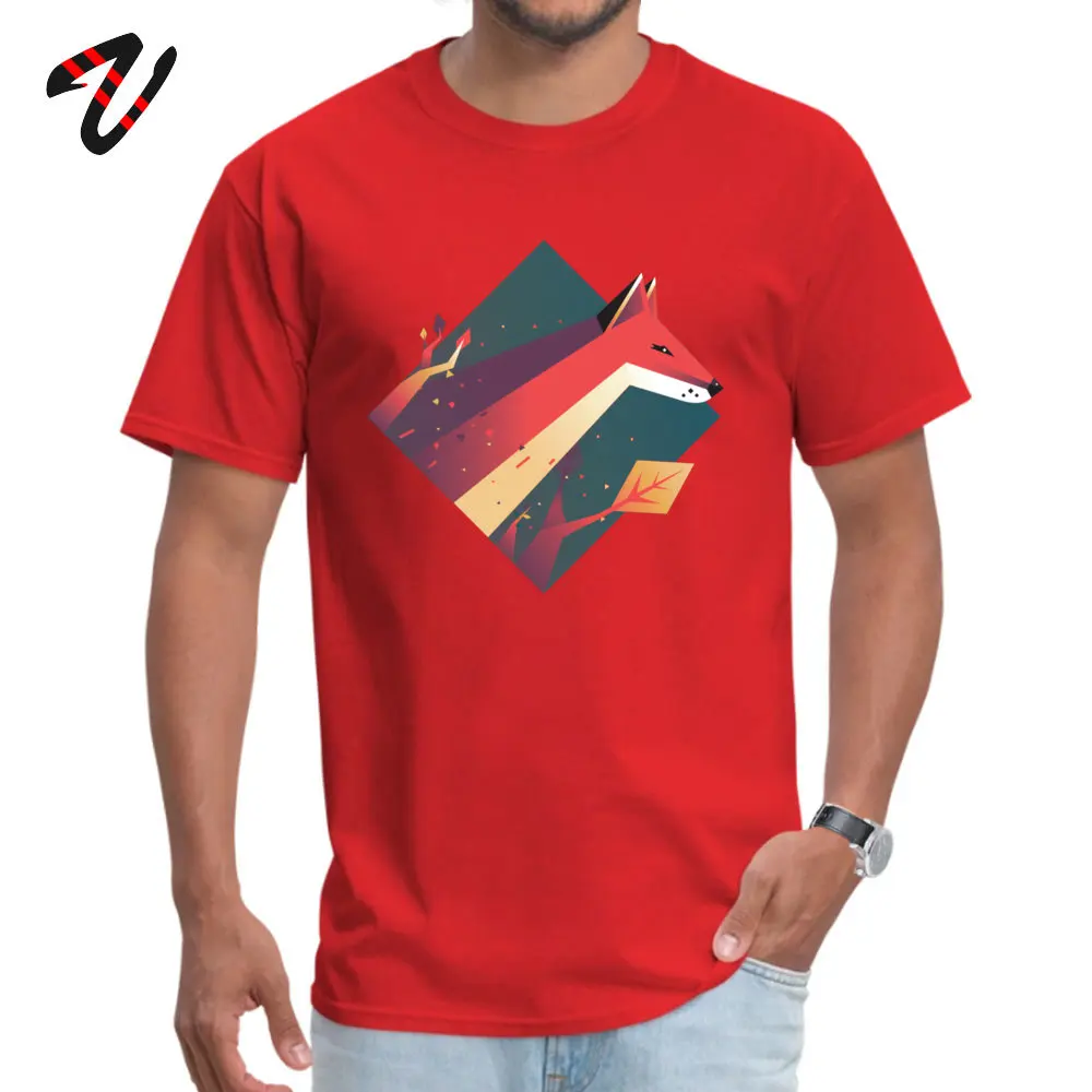 Funny Fox Casual Short Sleeve Summer Tops Shirt Special Crew Neck Cotton Tee Shirt Boy Tshirts Top Quality Fox13723 red