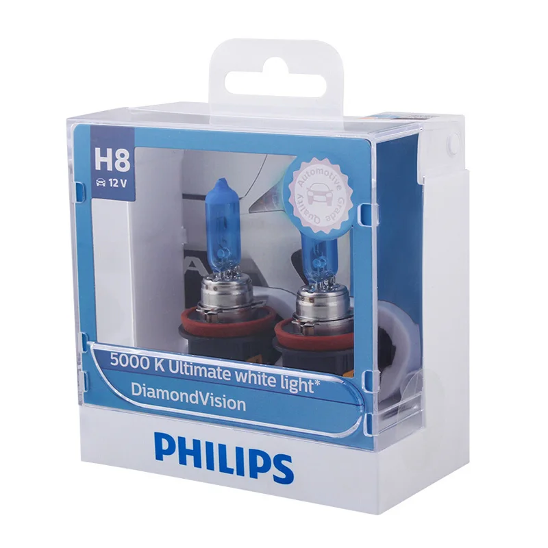 Оригинальные ксеноновые противотуманные фары Philips H8 12 в 35 Вт Diamond Vision 5000K