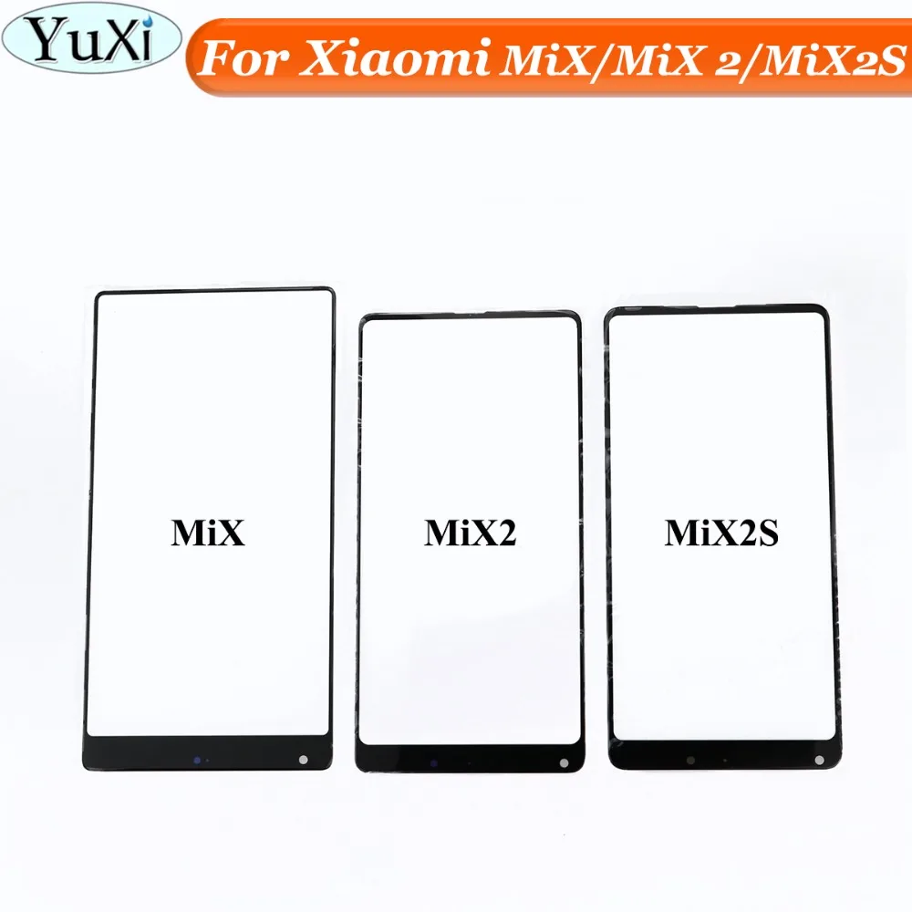 

YuXi For Xiaomi Mi mix 1 2 2s New Front Outer Lens Screen Glass Replacement For Xiaomi Mi mix mix2 mix2s Black/White