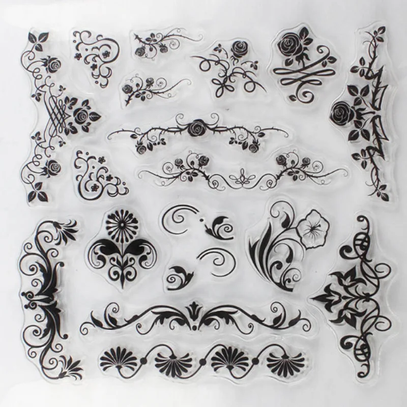 AYRSJCL Vintage Fleur de Papillon Transparent en Silicone Transparent Timbre pour Le Scrapbooking Bricolage Craft D/écoration Douce Stamp Enfants Papeterie