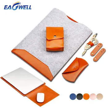 

4-in-1 Felt Laptop Sleeve Case Bag For Macbook Air Pro Retina 11 13 15 inch Universal Notebook Case Pouch Cover for Dell Lenovo