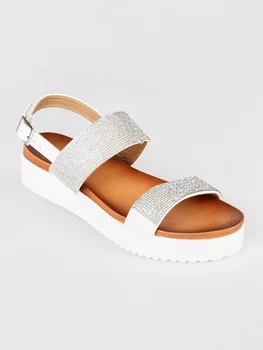 

SOLADA wedge sandals with rhinestone
