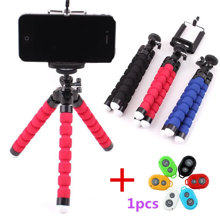 

NEW!!! Flexible Octopus Tripod Bracket Selfie Stand Mount+Wireless Bluetooth Timer Remote Shutter Button For IPhone6 7 SamsungS8