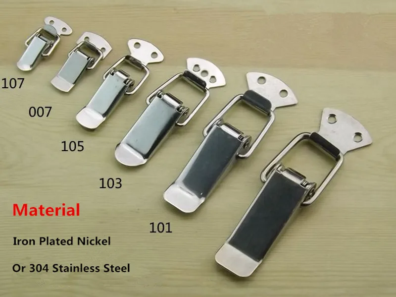 Hasp Fastener 1pcs Iron Plated Nickel/304 Stainless Steel Toggle Latch Catch for Trailer Spring card buckle toggle latches,jewelry box hasps,decorative latches,furniture hardware,buckle clamp