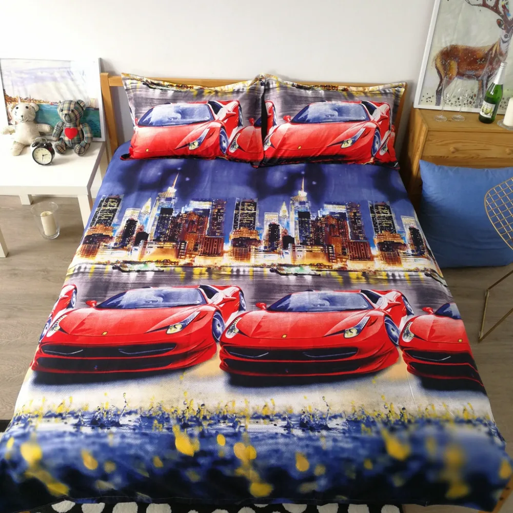 

LISM City night scene 3D Bedding Set Print Duvet cover 160x210 Beautiful pattern Real lifelike bed sets Good quality pillowca
