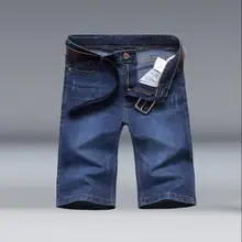 Мужская одежда летние джинсы, шорты мужские джинсы стиль тонкий прямой эластичный длиной до колена