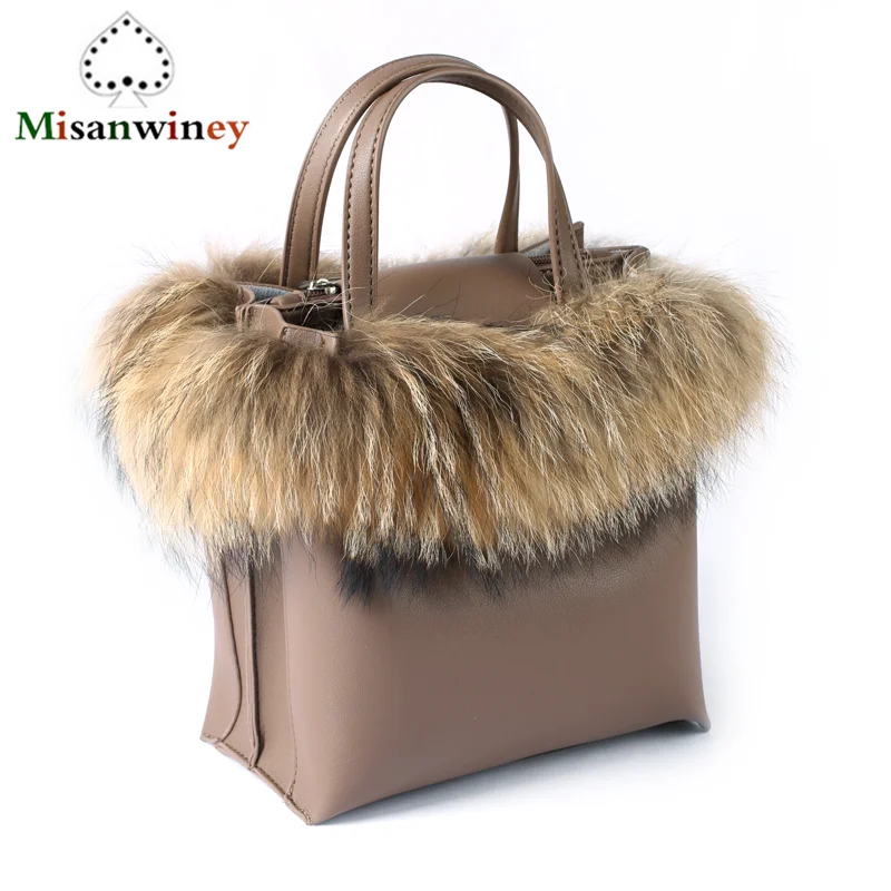 

Real Plush Fur Bucket Bag Real Fur Bag Charm Brand Top-handle Bags Female Fashion Designer Shoulder Bag Luxury Rabbit Fur Bolsas