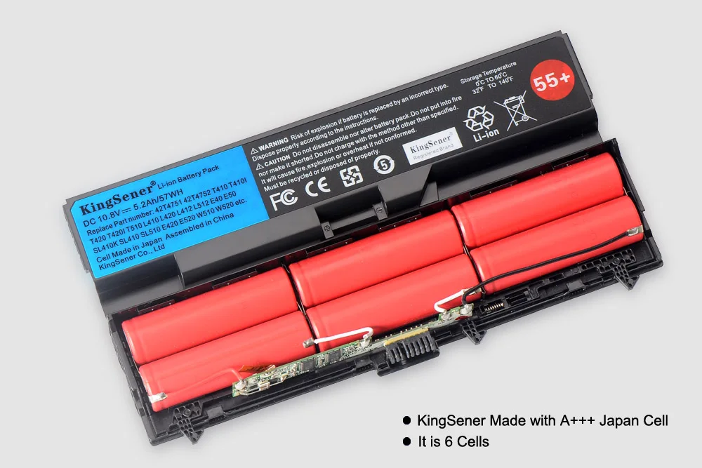 KingSener Аккумулятор для ноутбука ThinkPad L512 L412 L520 E425 E520 E525 W520 T410 T420 T510 T520 42T4751 42T4752 42T4885 42T4886 55