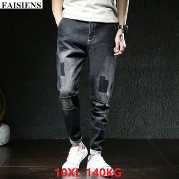 

FAISIENS Men Plus Size Jeans Hipster Pants Big Size 6XL 7XL 8XL 9XL 10XL Casual Large 44 46 48 Elasticity Summer Blue Long Pants