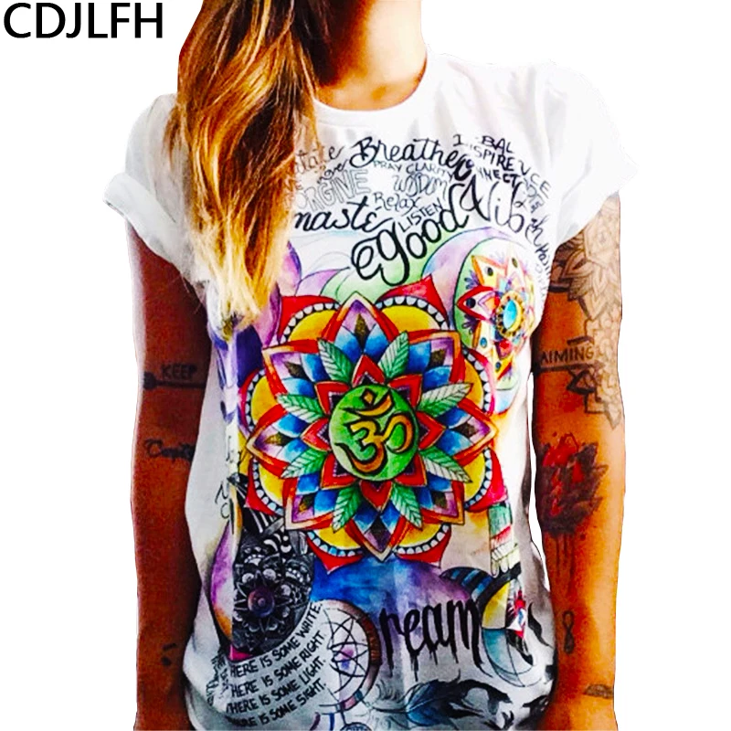 

2019 Summer Hot Vegan Wildflower Graphic Tees Women Harajuku Owl Graffiti Animal Printed T Shirts Plus Size Women Grunge Fashion