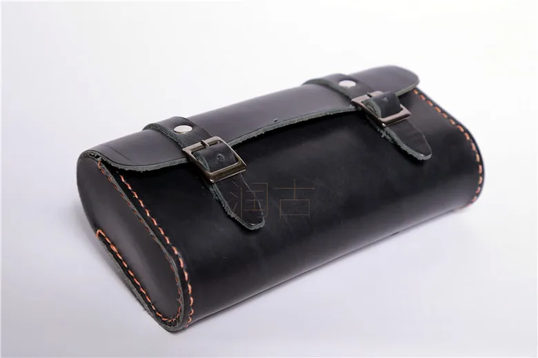 Excellent E0985 Retro Bicycle hangback bag vintage saddle bag bike block package Pure cowhide Handmade Tool bag 33 Excellent E0985 Retro Bicycle hangback bag vintage saddle bag bike block package Pure cowhide Handmade Tool bag 33