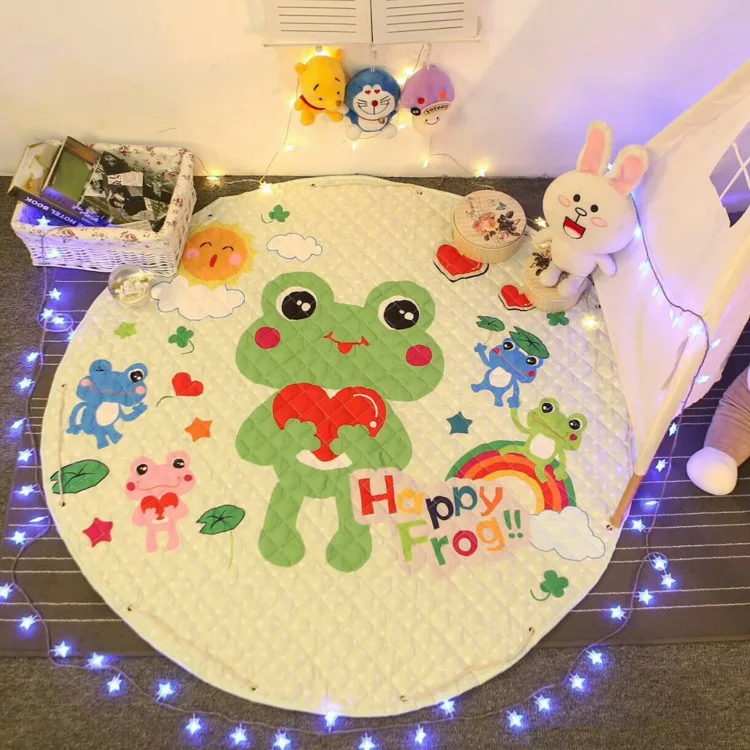 H 150 см Мультяшные животные лиса овечка кролик сова детские игровые коврики ползающий ребенок одеяло ковер игрушки сумка для хранения скандинавский Декор детской комнаты - Цвет: H