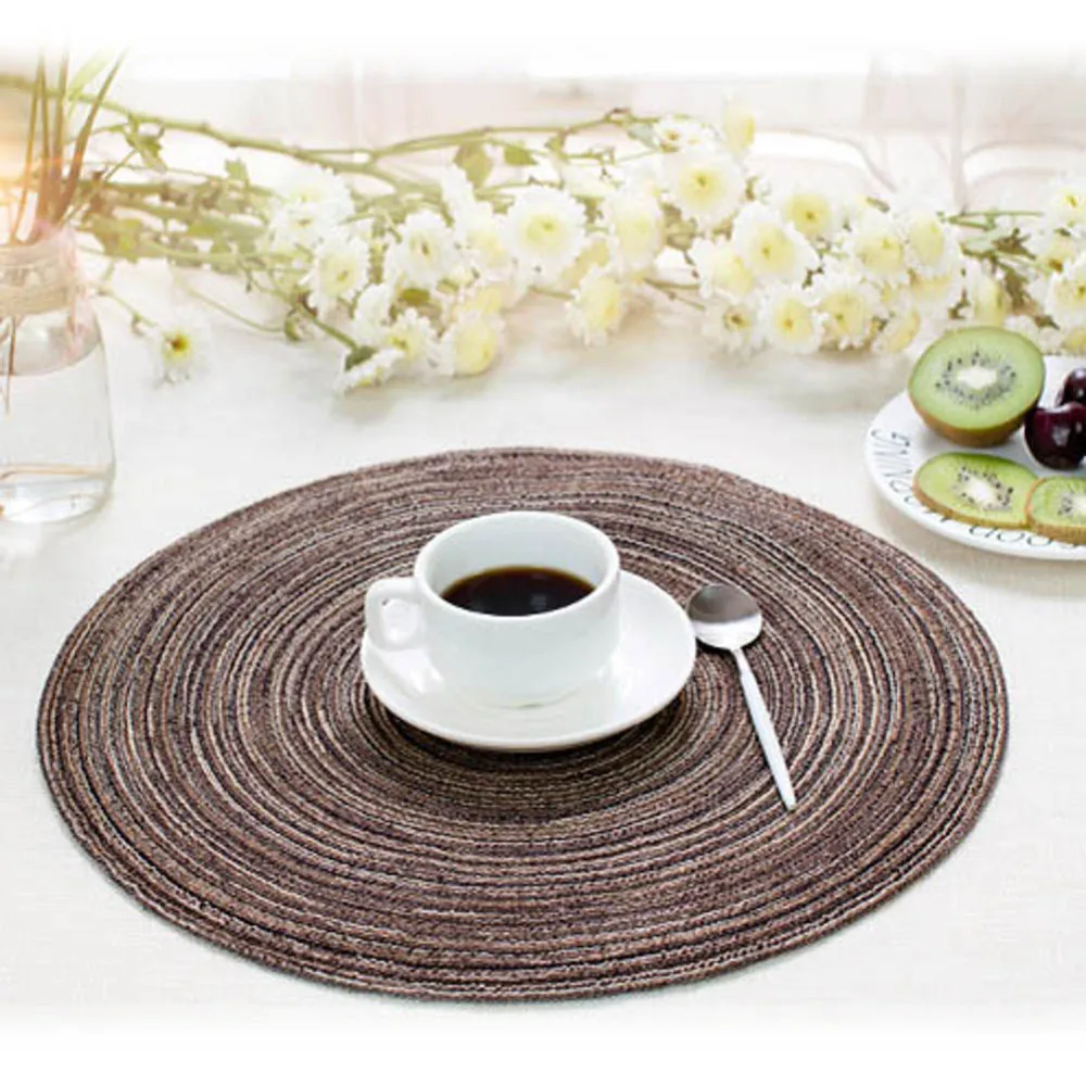 PVC Round Placemats for Dining Table Anti skid Heat Resistant Dish Mat