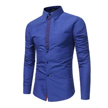 Men Shirt Luxury Brand 2016 Male Long Sleeve Shirts Casual Mens Simple Solid Single Breasted Slim Fit Dress Shirts Mens
